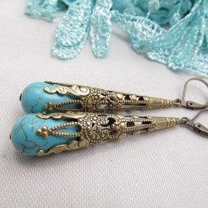 long vintage Turquoise earrings