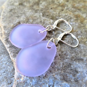 light weight sea glass earrings - lever back ear wires - choice of colors at checkout