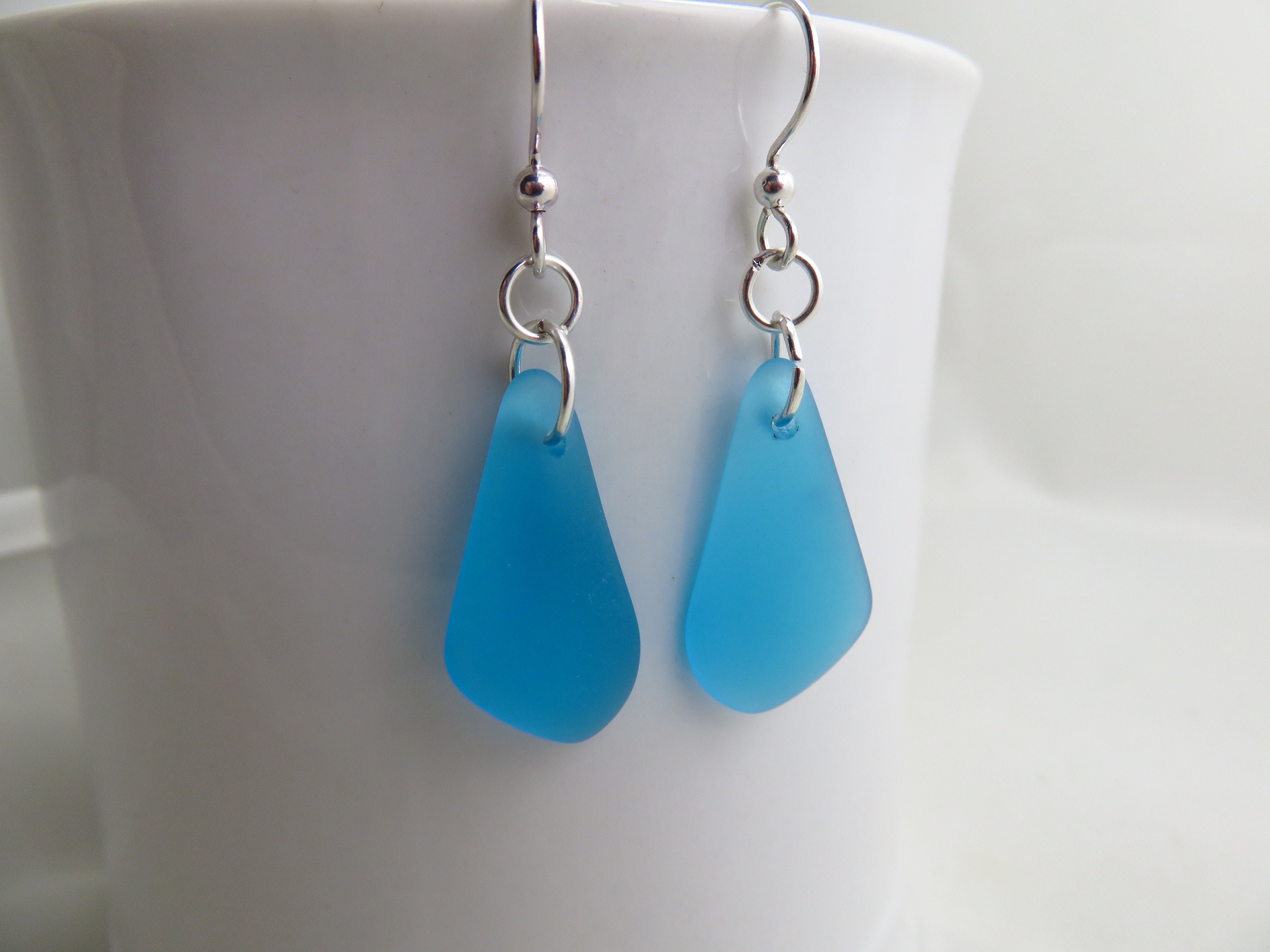 Sea glass earrings | Etsy