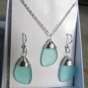 Sea glass earrings cultured seaglass jewelry choice of colors and metal silver plated or sterling image 4