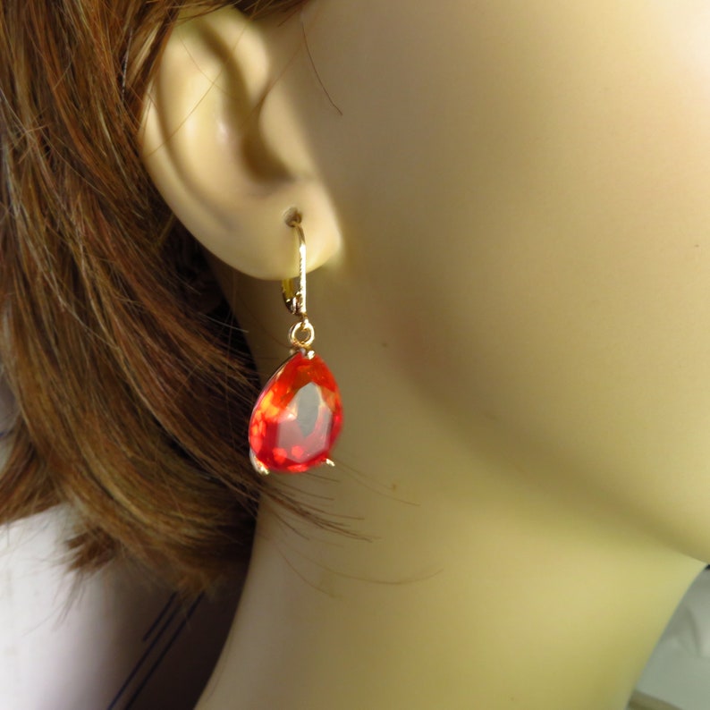 pink hombre gold glass teardrop earrings choice of ear wire style light to dark