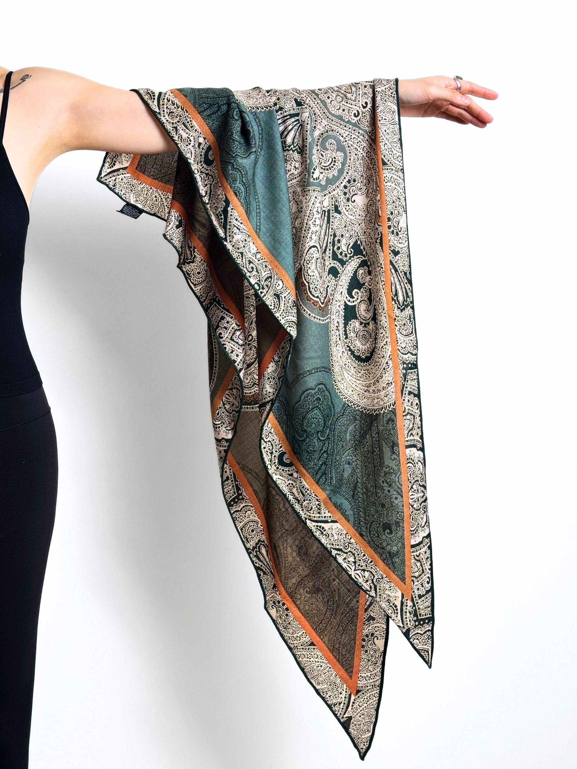 Foulard En Soie Vintage Anne De Sevil - 90x90 Cm, Multicolore | Occasion Très Bon État
