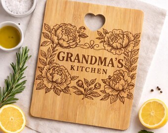Personalized Grandma Cutting Board Grandma Kitchen Gift Custom Bamboo Cutting Board Gift for Grandma Engraved Cutting Board Mothers Day Gift
