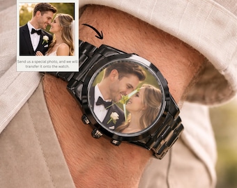 Montre photo personnalisée pour papa, montre photo personnalisée, cadeau fête des pères, montre personnalisée pour lui, cadeau photo pour papa, montre gravée