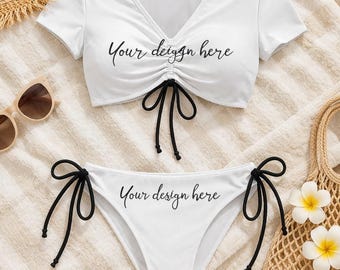 Custom Bikini Swimsuit, Personalized Bikini for Women, Custom Name Bikini, Custom Photo Bikini, Vacation Bikini, Honeymoon Bikini,