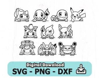 Carino che sbircia SVG, Pika Friends SVG, personaggi SVG, download immediato, file di taglio per Cricut e Silhouette, Png, COD011