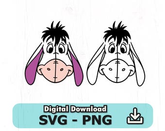 Eeyore Svg, Pooh e amici Png, download immediato, file per Cricut, COD006