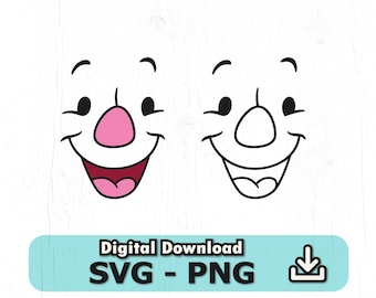Faccia di maialino Svg, Maiale Png, download immediato, file per Cricut, COD004