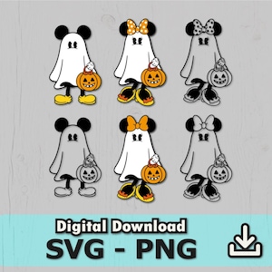 Mouse and Friends Ghost Svg, Halloween Ghost Svg, Mouse Ghost Svg, Cut files for Cricut, instant download, CO040