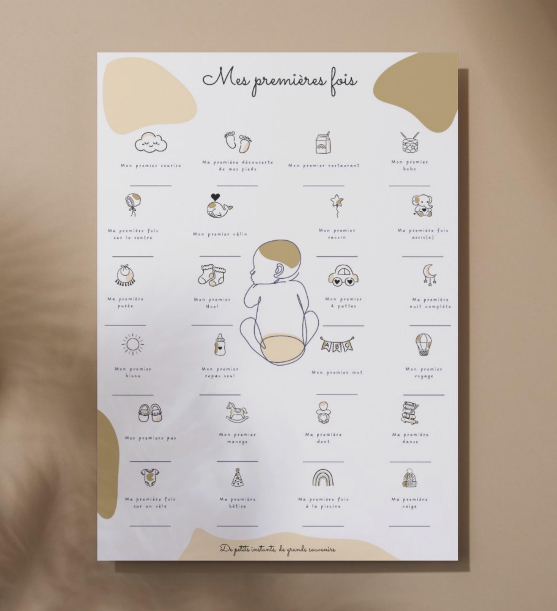 Personalized Baby Firsts Poster – Childhood Keepsake – Decorative ...
