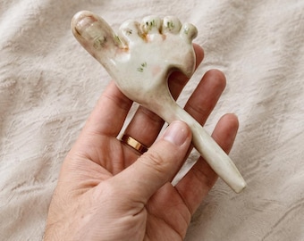 Ręcznie robiona ceramiczna słomka na kciuk, wielokrotnego użytku, ekologiczna słomka do picia, oryginalny prezent