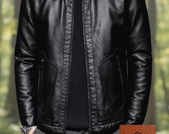 Mens Ryke Original Black Leather Jacket