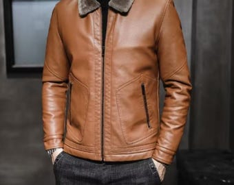 Mens Ryke Original Light Brown Leather Jacket