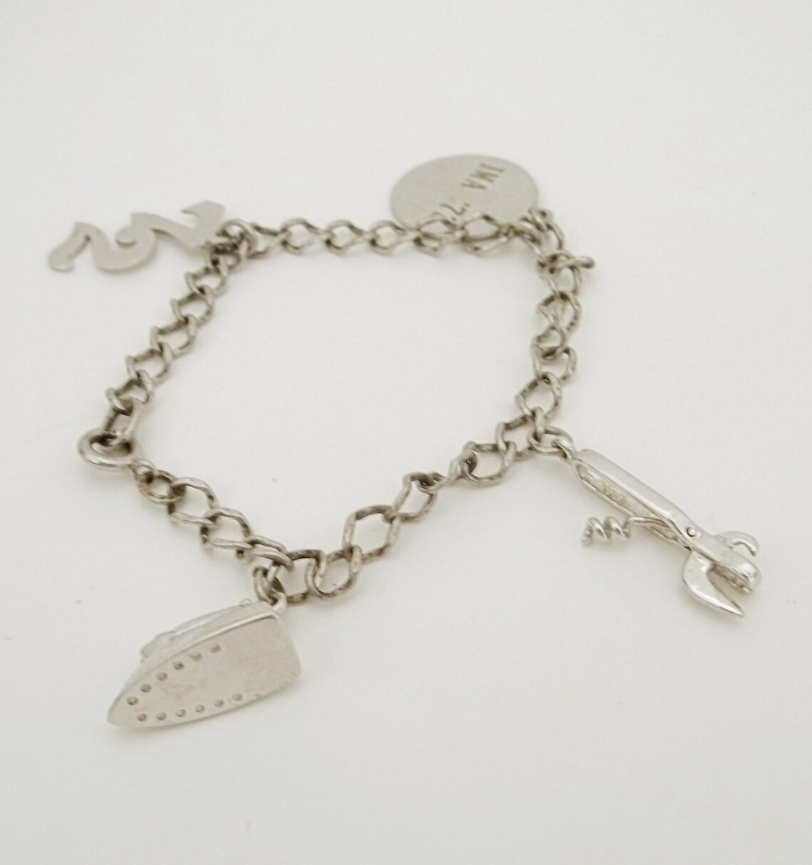 Vintage Sterling Silver Charm Bracelet Etsy