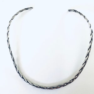 Mexico Sterling Braided Cuff Necklace Collar image 1