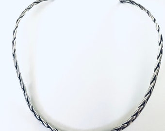 Mexico Sterling Braided Cuff Necklace Collar