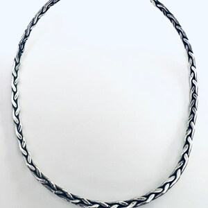 Mexico Sterling Braided Cuff Necklace Collar image 2