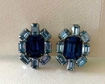 Kramer of NY Sapphire Blue Clip Earrings