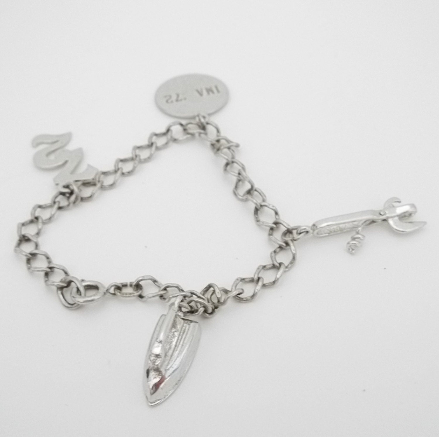 Vintage Sterling Silver Charm Bracelet Etsy