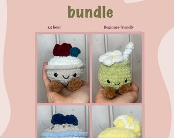 Bundle : 4-1 jellycat friends crochet pattern, beginner-friendly, fast and easy to follow