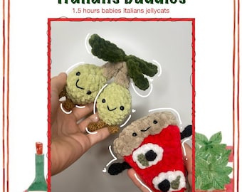 bundle -italians jellycats collection crochet patterns-, beginner-intermediate level, fast and fun