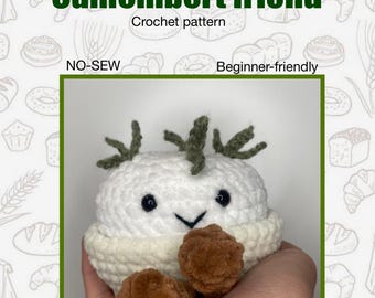 NO SEW camembert friend crochet pattern, beginner-friendly pattern, easy, fast and fun