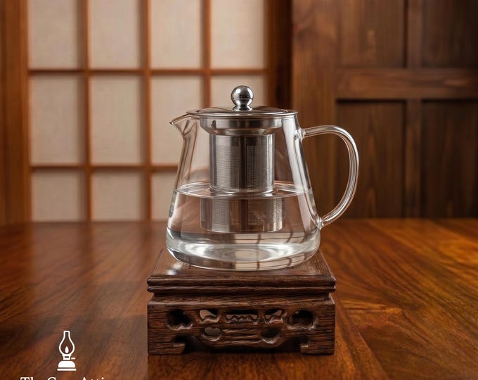 Glass Teapot with Stainless Steel Infuser – Heat Resistant Clear Teapot (Available in Multiple Sizes)