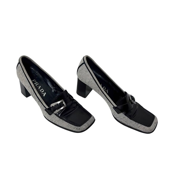 Vintage Prada 1999 Canvas Loafer Pumps - image 1