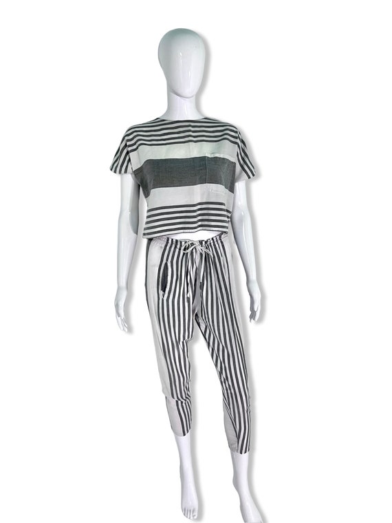 Vintage Cotton Beach Pajama Stripe Set