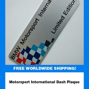 BMW E36 M3 Motorsport 318is M3 LTW interior plaque Top quality!