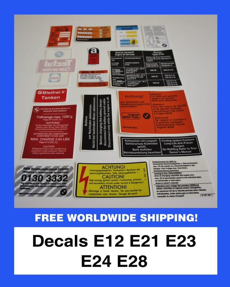 BMW Set of Stickers 80s TOP Quality! E12 E21 E24 E28 - Etsy