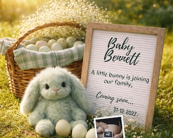 Gender Neutral Baby Reveal, Editable Pregnancy Announcement Template (Canva Download)