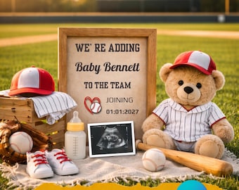 Editable Baseball Pregnancy Announcement Template (Digital Download)