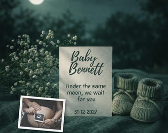 Gender Neutral Baby Reveal, Editable Pregnancy Announcement Template (Canva Download)
