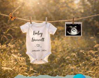 Gender Neutral Baby Reveal, Editable Pregnancy Announcement Template (Canva Download)