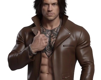 Men's Brown Leather Biker Jacket – Slim Fit Moto Style Outerwear