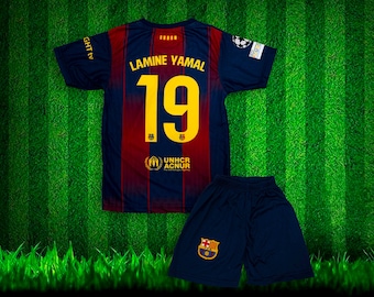 Yamal 19 Football Kids Jersey - Barcelona Football Short Sleeve Uniform