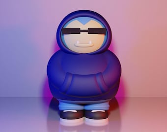 Urban Snorlax Inspired Character Design- 3D Printed Figure- Unique Fan Art Collectible