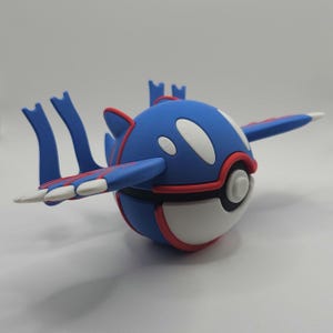 Kyogre Pokemon Character Design- 3D Printed Pokeball- Unique Display Collectible