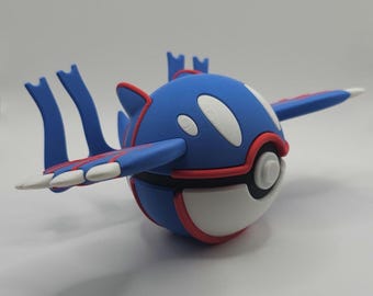 Kyogre inspiriertes Charakter Design - 3D gedruckter Display Ball - einzigartiges Fan Art Sammlerstück