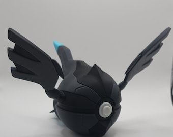 Zekrom Inspired Character Design- 3D Printed Display Ball- Unique Fan Art Collectible
