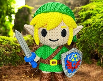 Knitted Design - 3D Printed Zelda Inspired Link & Princess Zelda Character Figures- Unique Display Collectibles