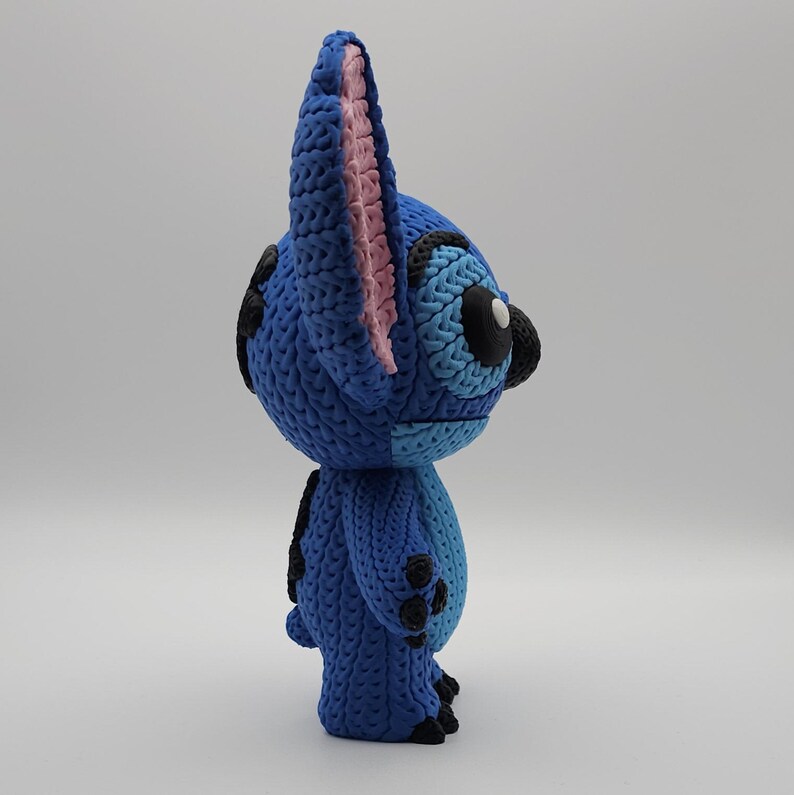 Knitted Design - 3D Printed Lilo & Stitch Inspired Character Figures - Unique Display Collectible image 5