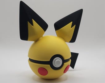 Pichu, Pikachu & Female Pikachu Inspired Character Design- 3D Printed Display Ball- Unique Fan Art Collectible