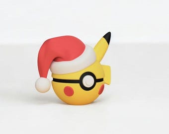 Pikachu Inspired Christmas Edition Character Design- 3D Printed Display Ball- Unique Fan Art Collectible