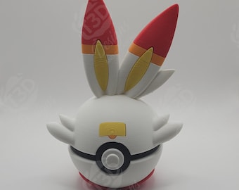 Scorbunny Inspired Character Design- 3D Printed Display Ball- Unique Fan Art Collectible