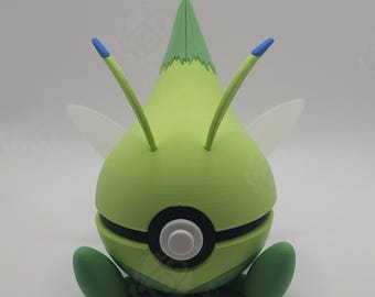 Celebi Inspired Character Design- 3D Printed Display Ball- Unique Fan Art Collectible