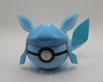Glaceon Inspired Character Design- 3D Printed Display Ball- Unique Fan Art Collectible