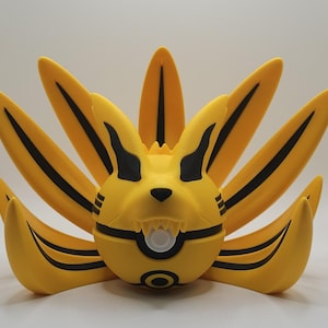 Ninetails/Kurama Six Paths- 3D Printed Pokeball Figure- Unique Display Collectible