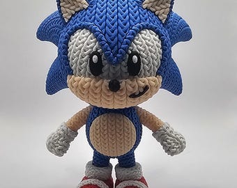 Knitted Design- 3D Printed Sonic & Friends- Unique Display Collectible